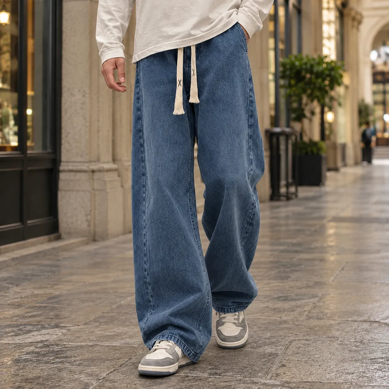 Marcus-Hayes Wide Leg Jeans in Blue