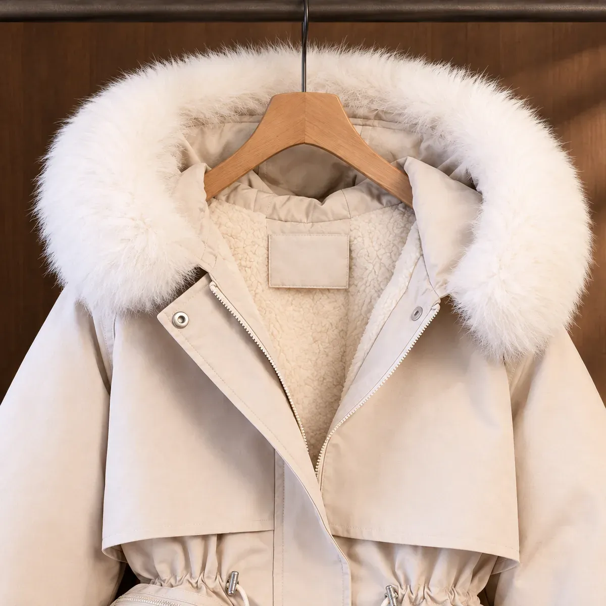 Sabina-Jade Plush Trim Parka — detail