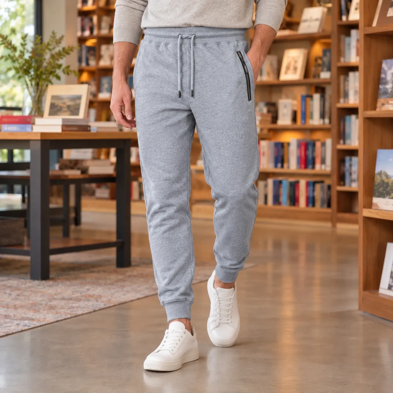 Carter Tapered Joggers in Heather Gray
