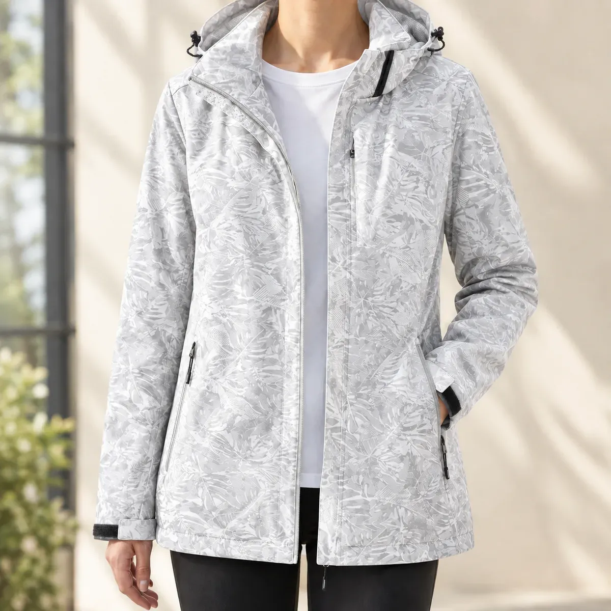 Valeria-Grace Hooded Jacket in Gray