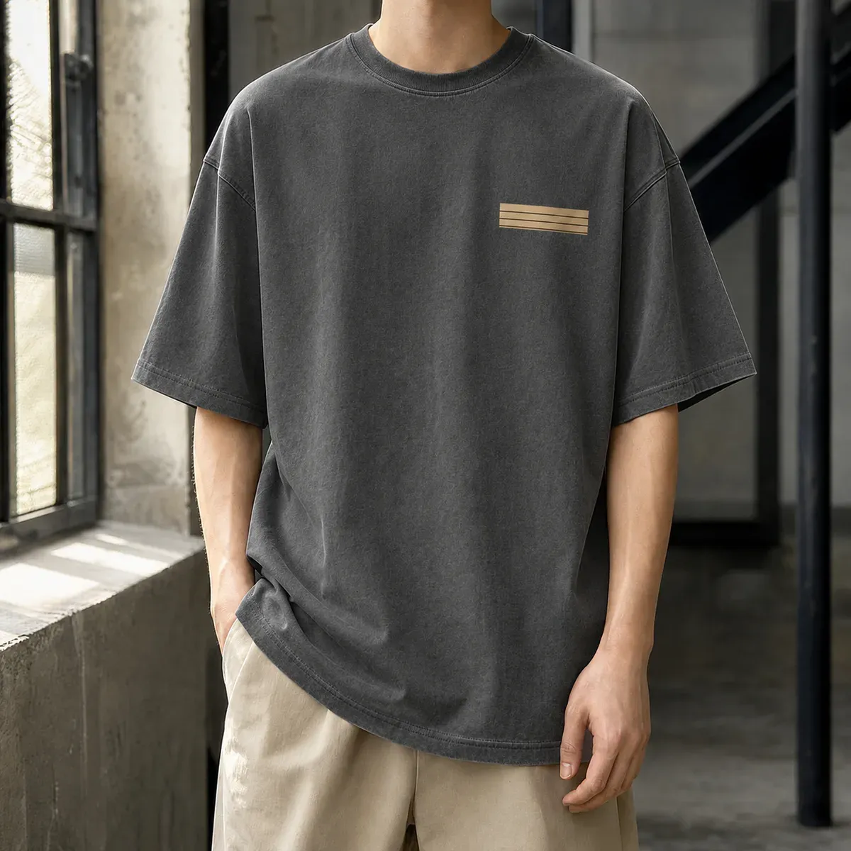 Arthur Oversized T-Shirt in Dark Gray