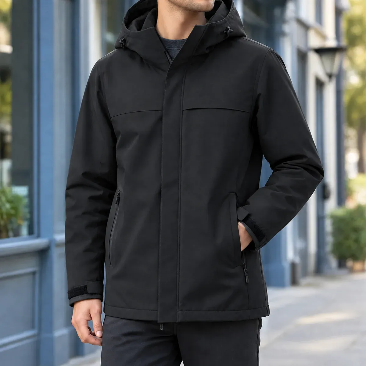 Casimir Hooded Jacket in Black