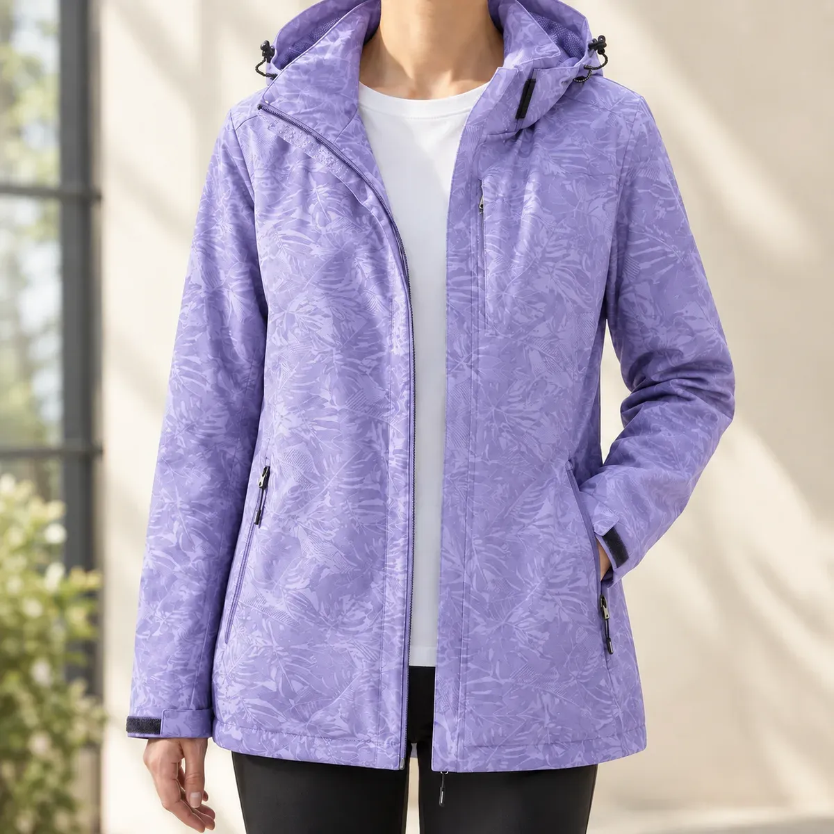 Valeria-Grace Hooded Jacket in Purple
