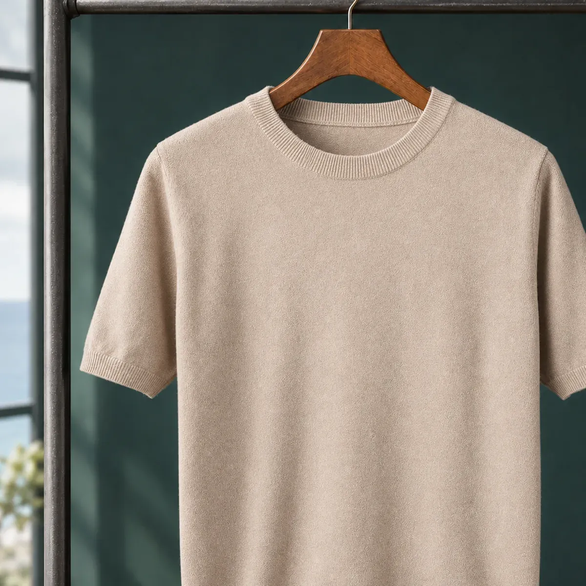 Ludovic-Reid Crew Neck Top in Camel
