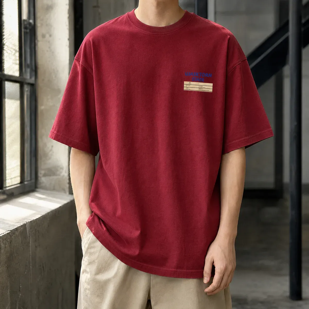 Arthur Oversized T-Shirt in Wine Red