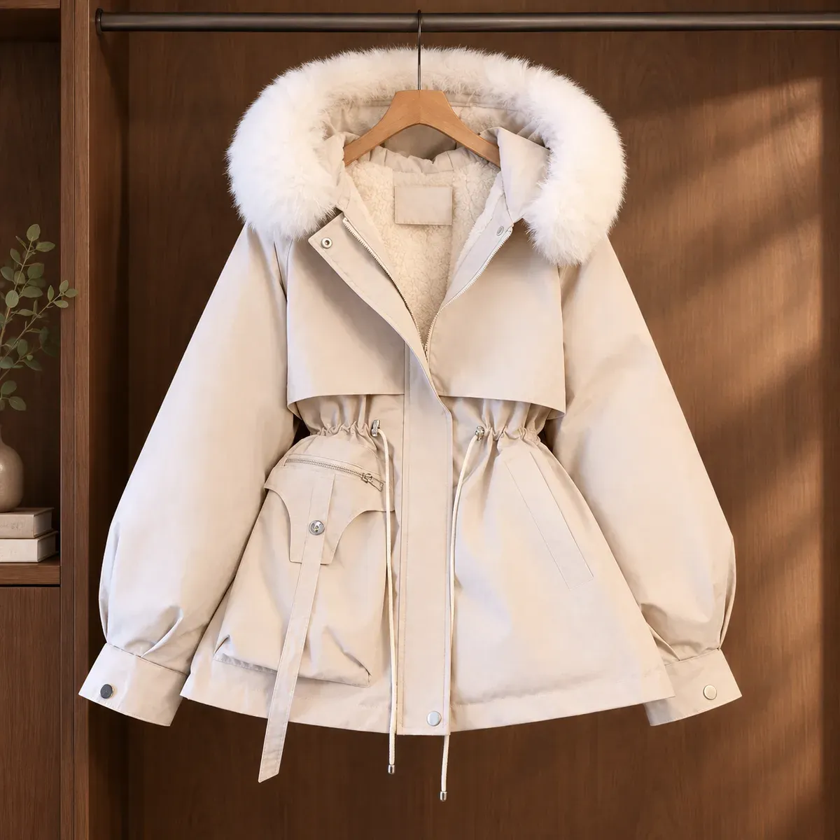 Sabina-Jade Plush Trim Parka — gallery photograph 1