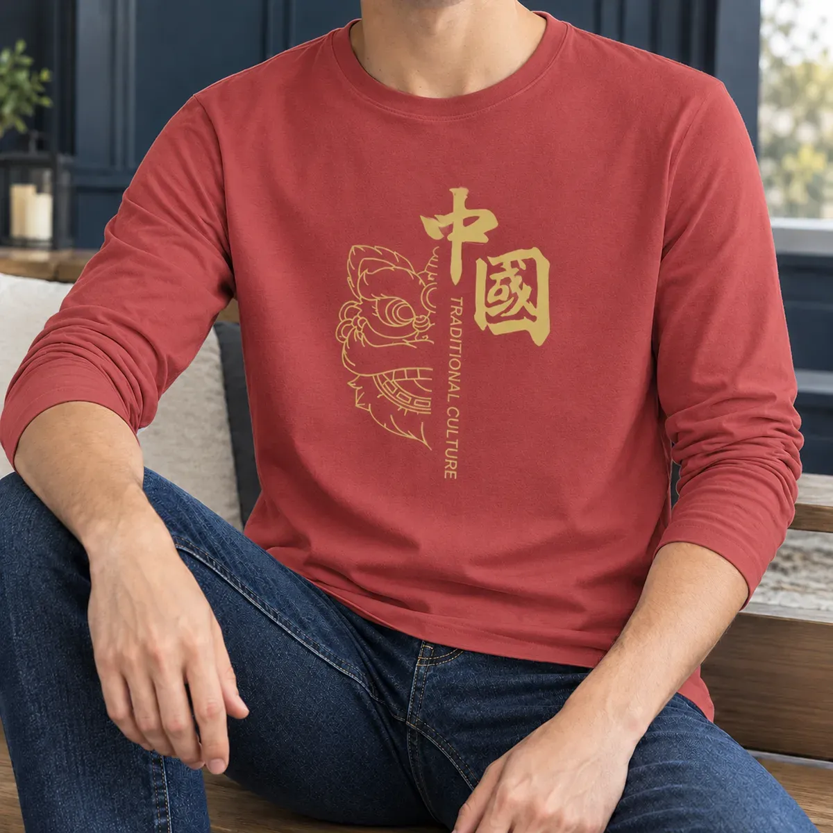 Martin Graphic Top in Brick Red