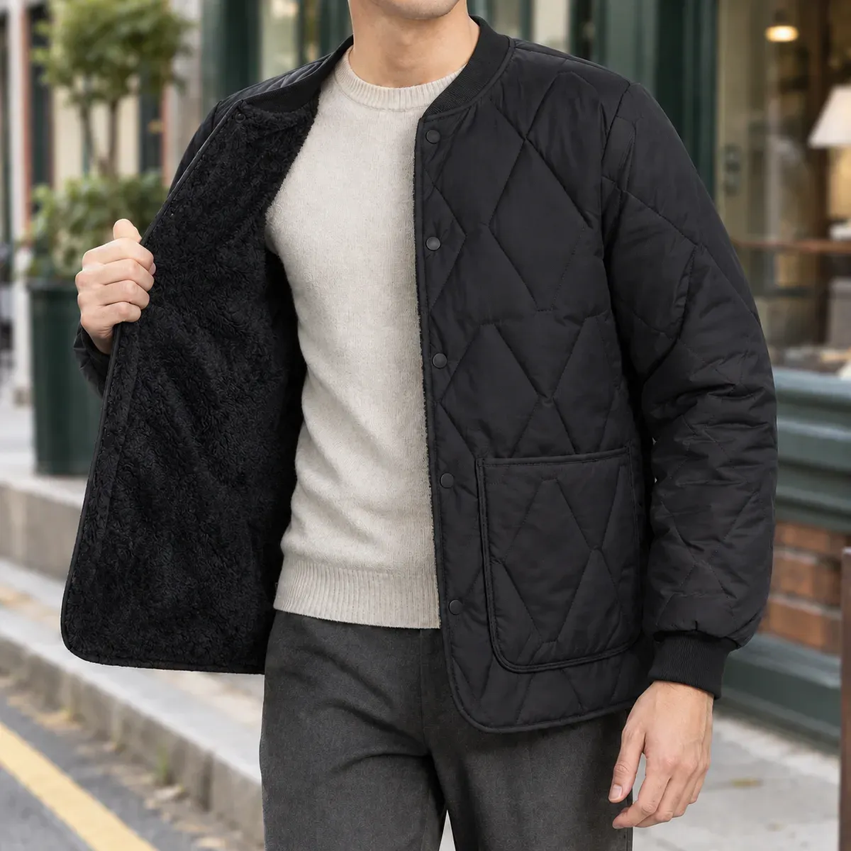 Reuben Quilted Jacket in Black