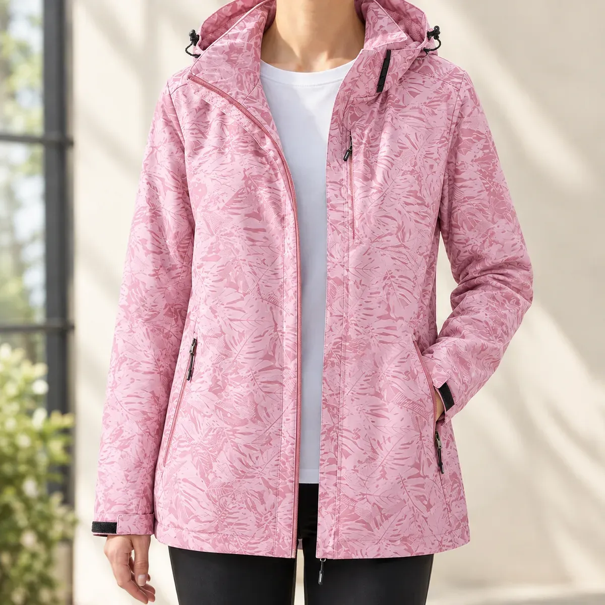Valeria-Grace Hooded Jacket in Pink