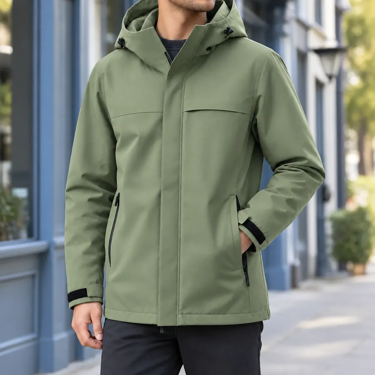 Casimir Hooded Jacket in Light Green