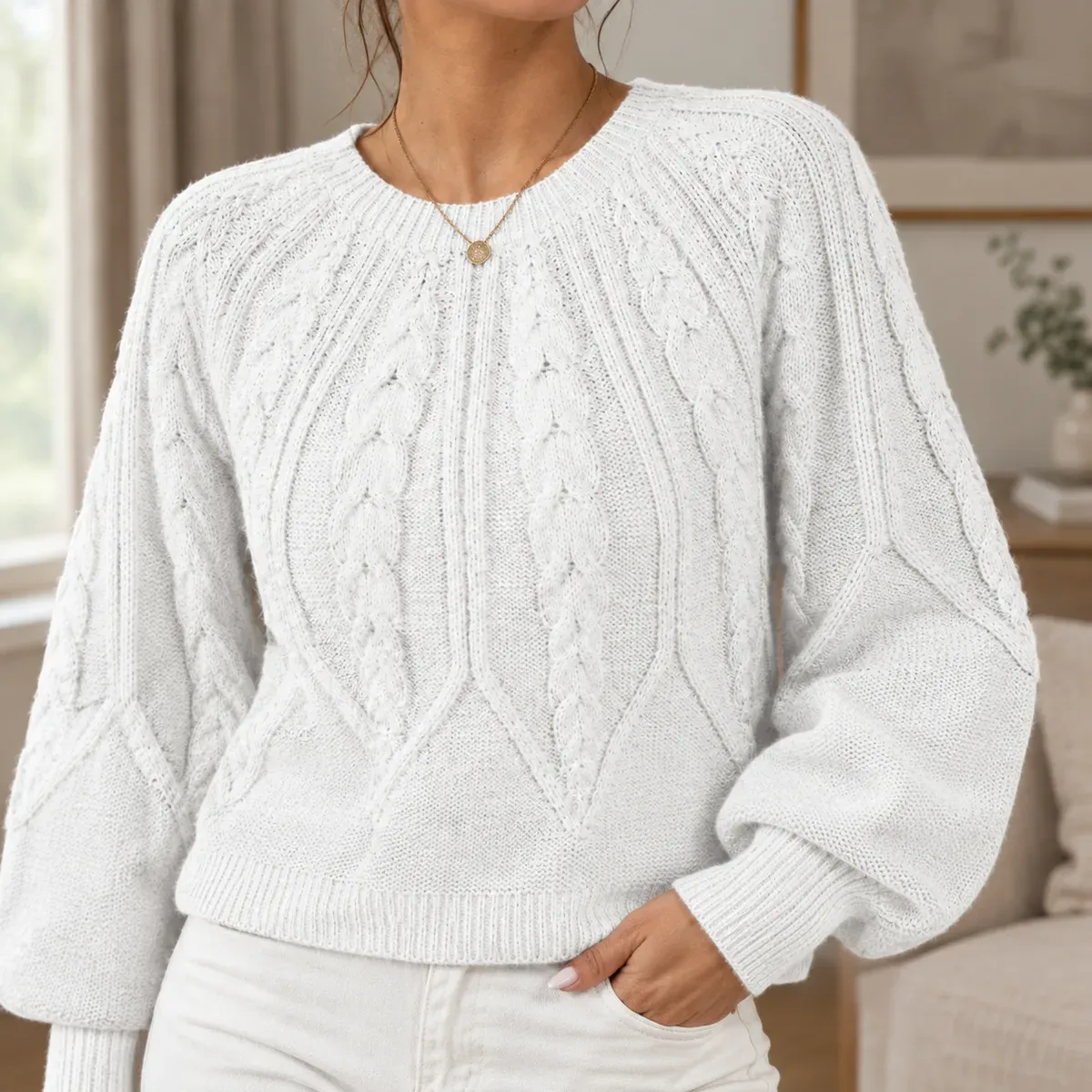 Mackenzie Cable Knit Sweater — detail