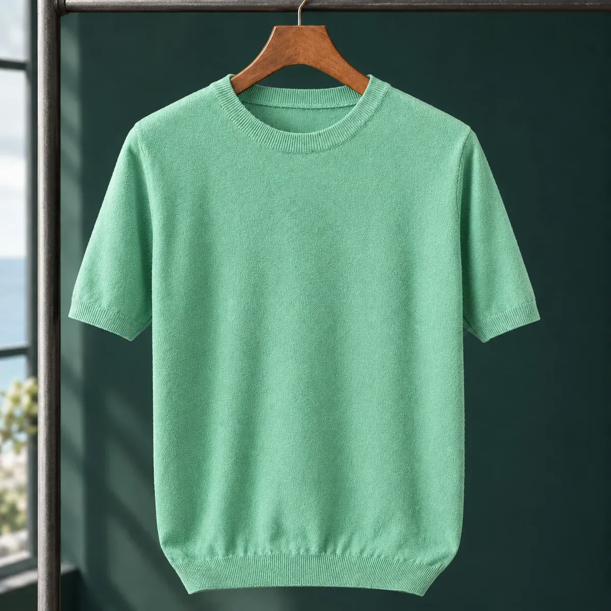 Ludovic-Reid Crew Neck Top in Light Green