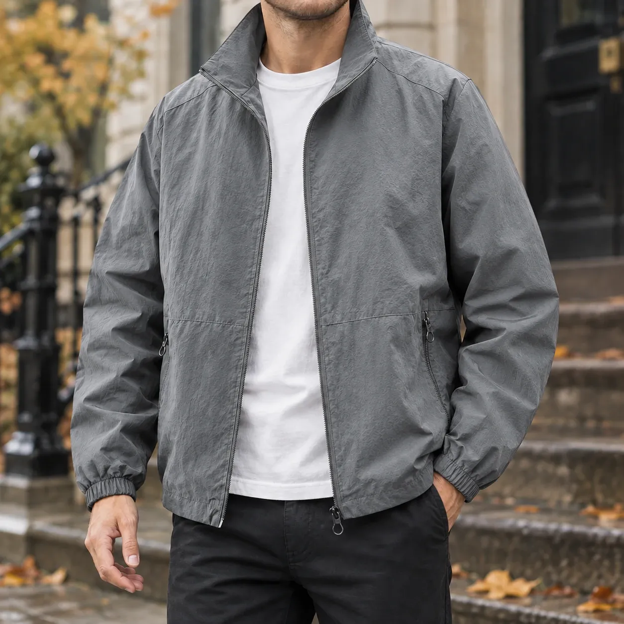 Matthias-Grant Zip Jacket in Gray