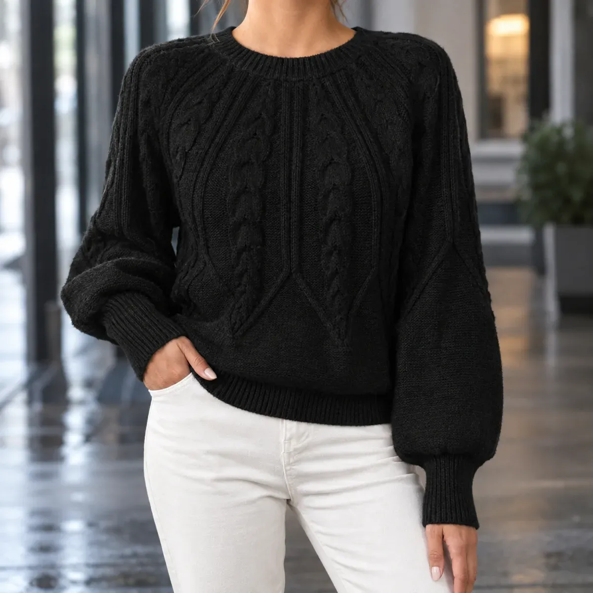 Henriette Cable Knit Sweater — gallery photograph 1
